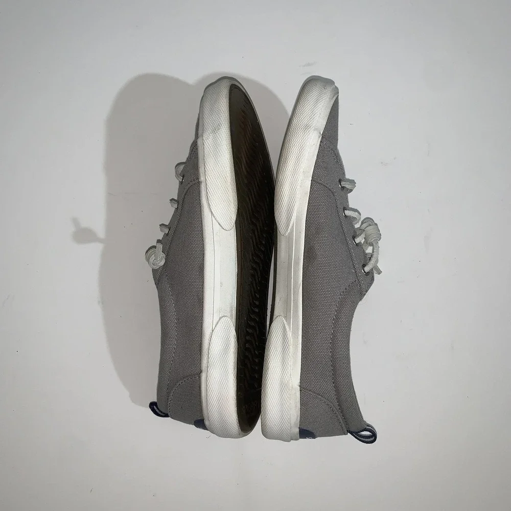 Sperry Boat Shoes Womens 8.5 Gray Canvas Pier Wave Sneaker STS85103